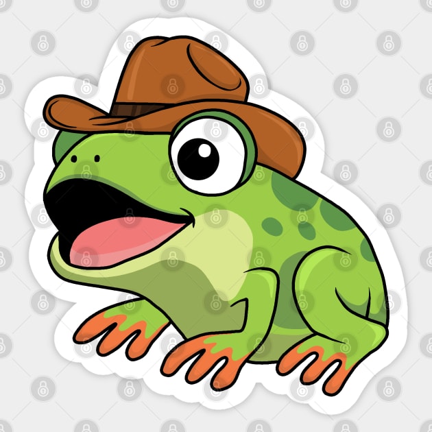 Frog with hat Sticker by valentinahramov